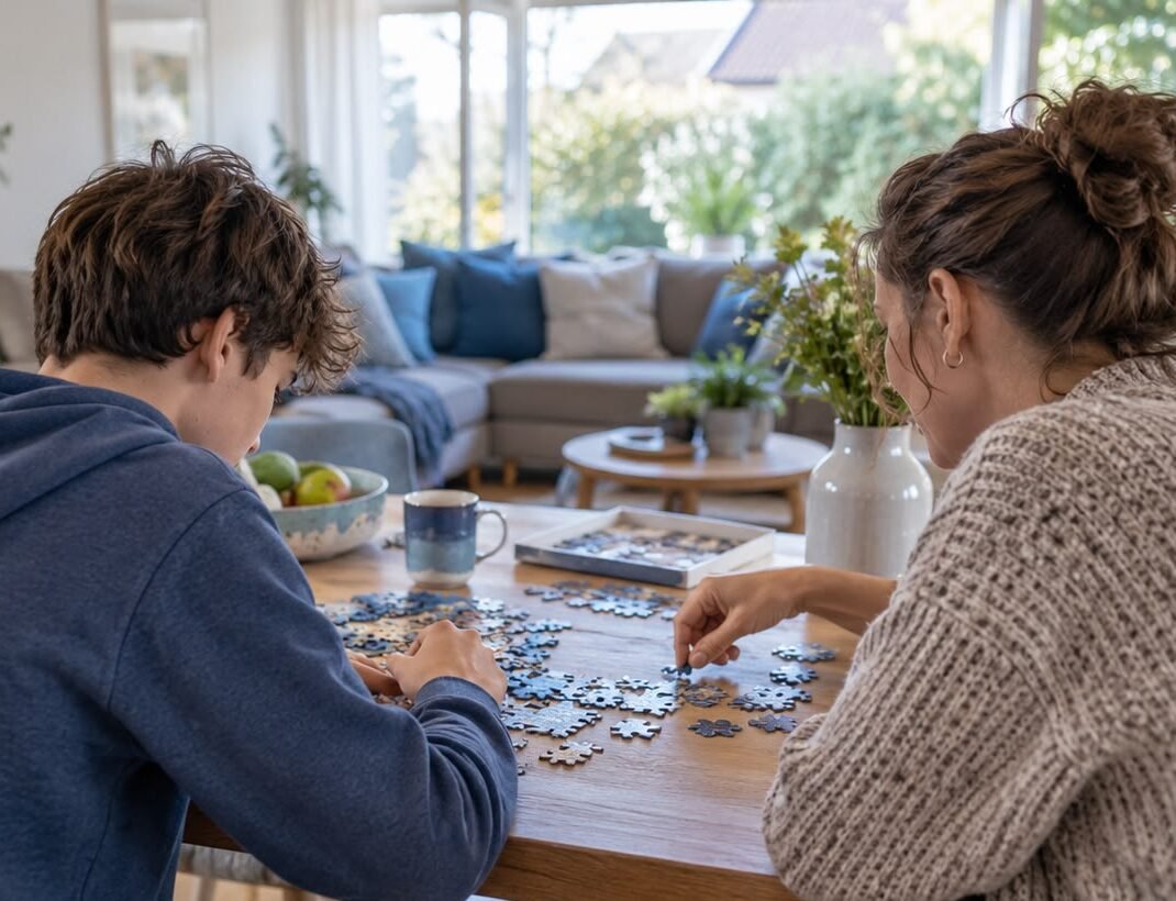 Jongere met autisme tijdens rustige logeeropvang in een gastgezin