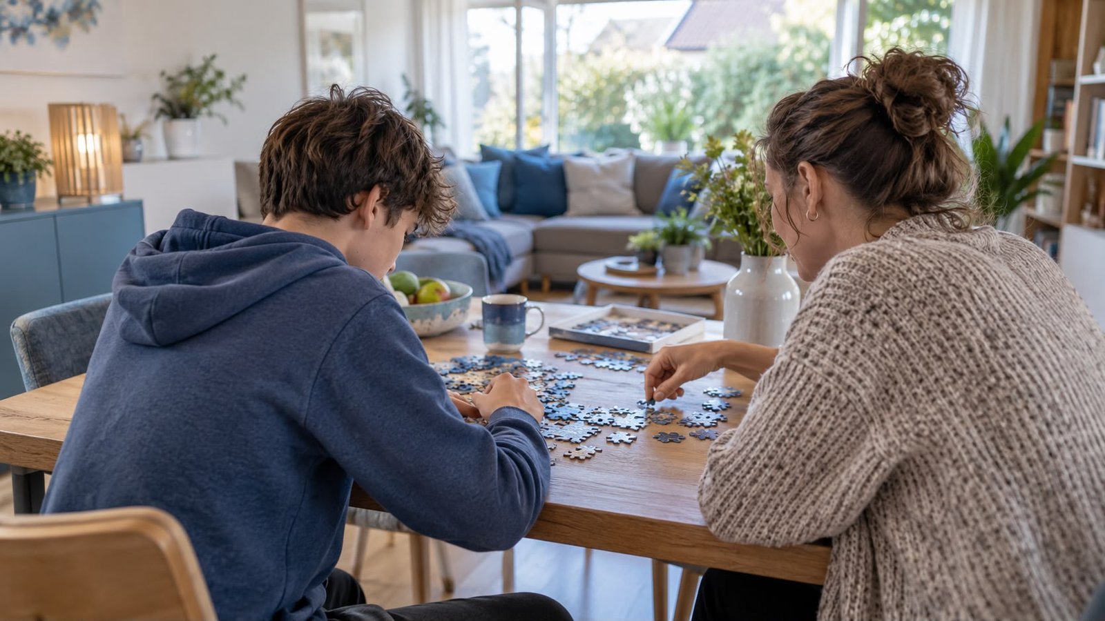 Jongere met autisme tijdens rustige logeeropvang in een gastgezin